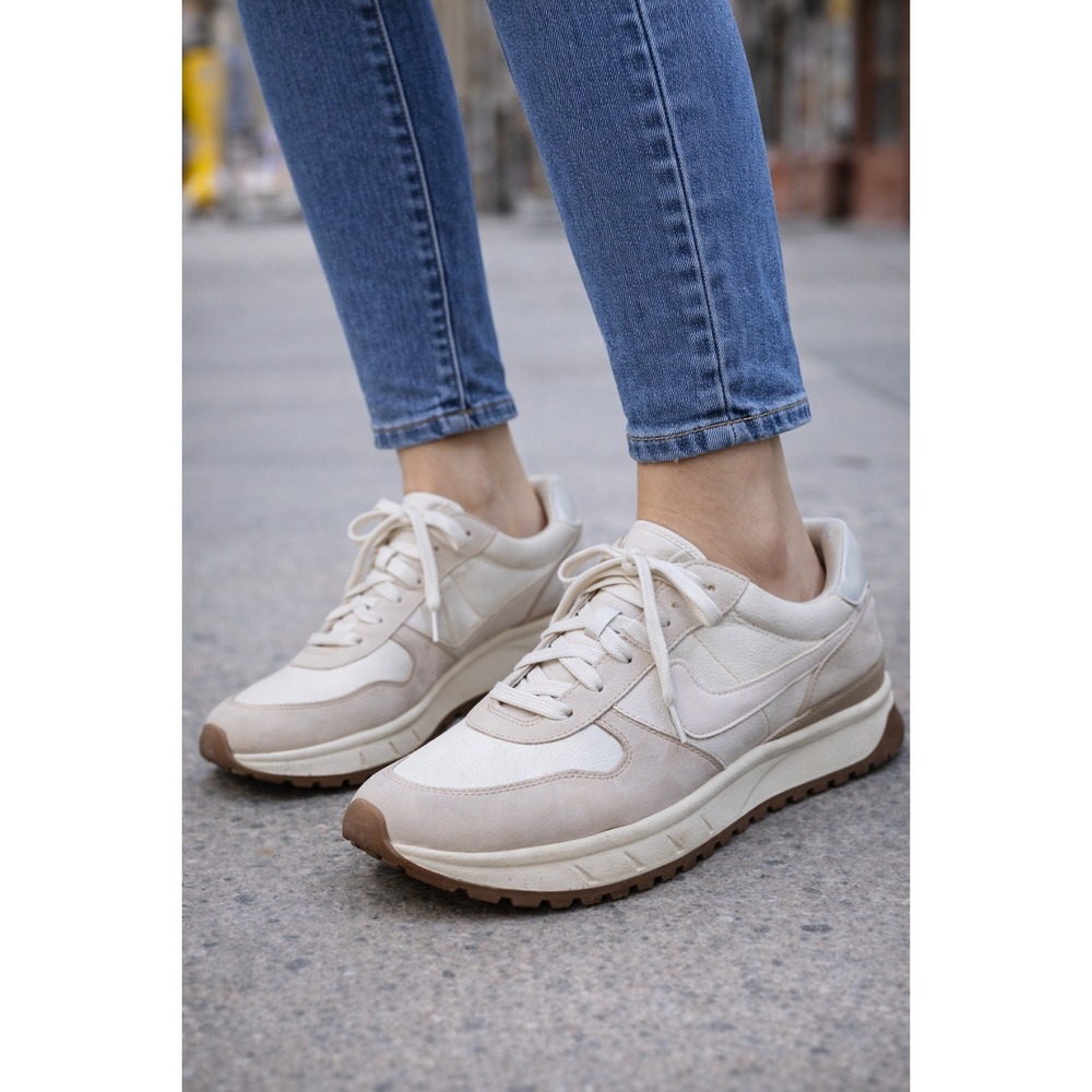 Madewell‎ Kickoff Trainer Sneakers Nubuck Nappa Leather Antique Cream Size 10